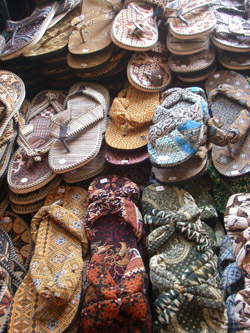 Seller of slippers at Jalan Malioboro