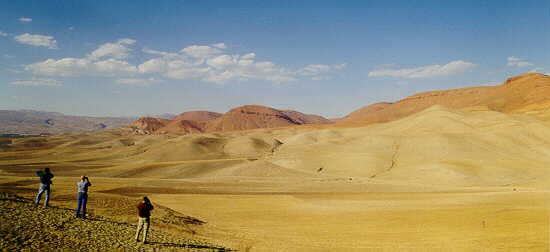 Multi-coloured mountains near Takab