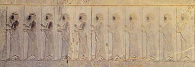 Reliefs on the staircase