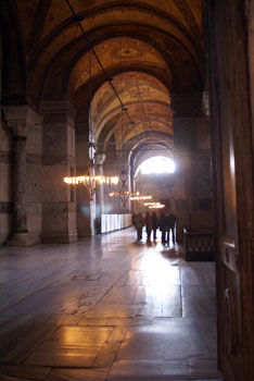 The corridor inside the Hagia Sofia