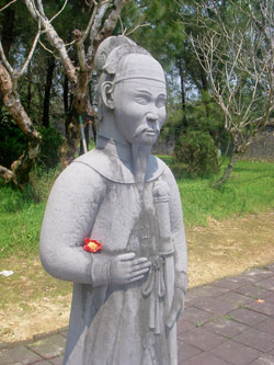 Statue with flower